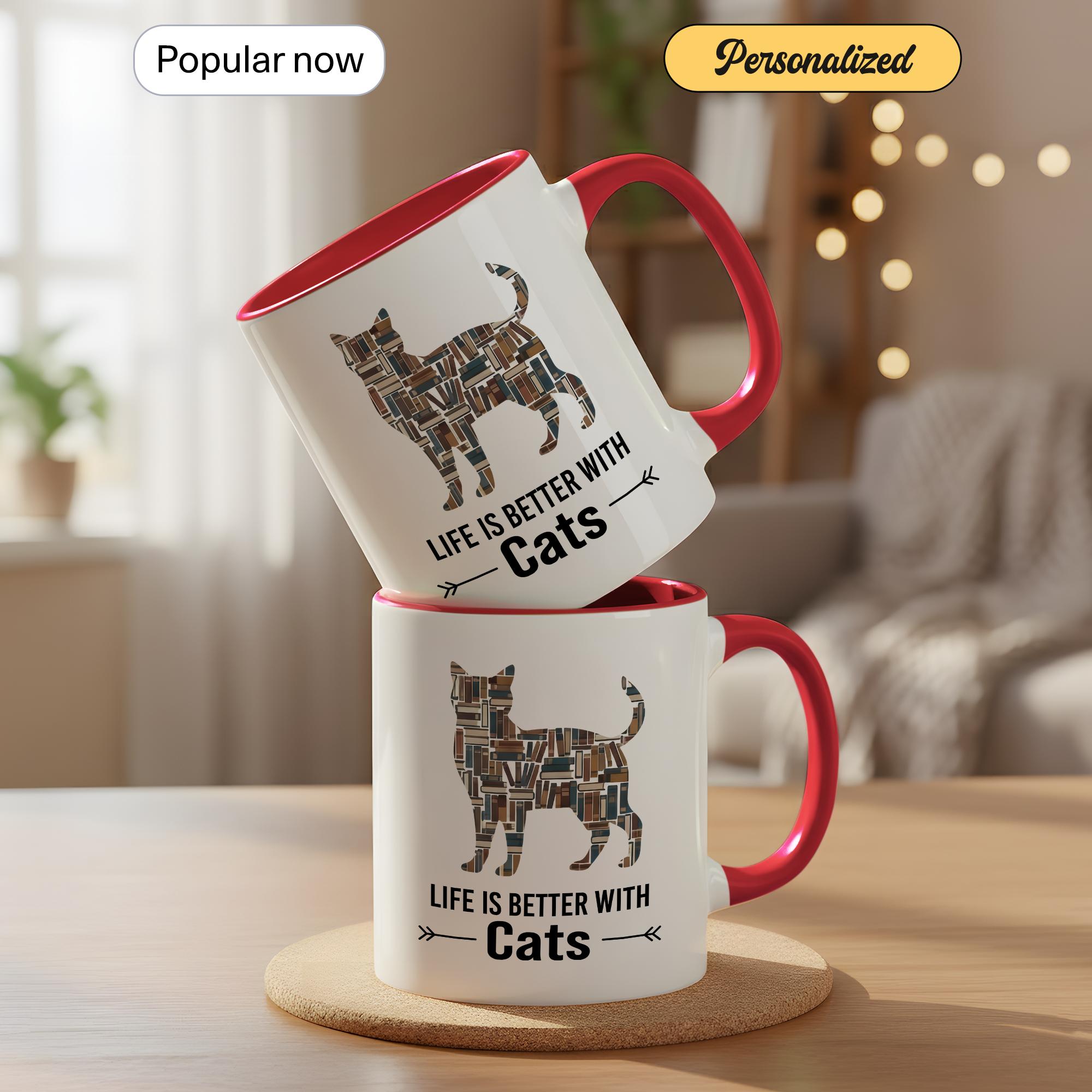 All I Need Is Coffee and Cats Mug – Cat Lover Coffee Cup – Funny Cat Mom Gift – 11oz 15oz Ringer Mug |Mug 142