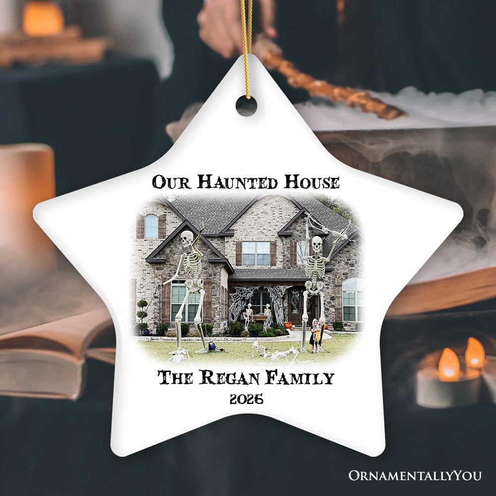 Haunted House Photograph Custom Tree Halloween Ornament