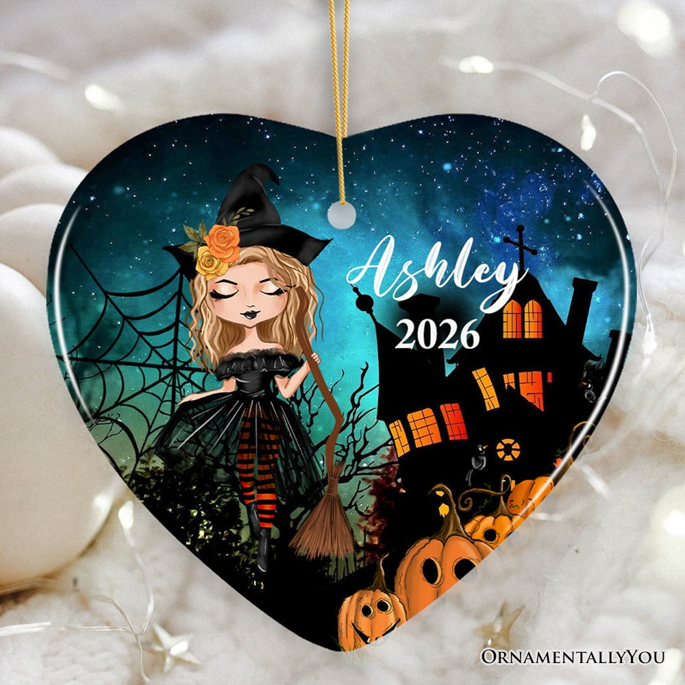 Personalized Witch Halloween Themed Women's Ornament