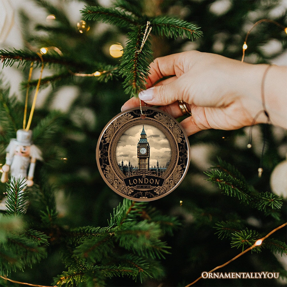 Vintage Victorian Style Big Ben Ornament, London Traveler Souvenir