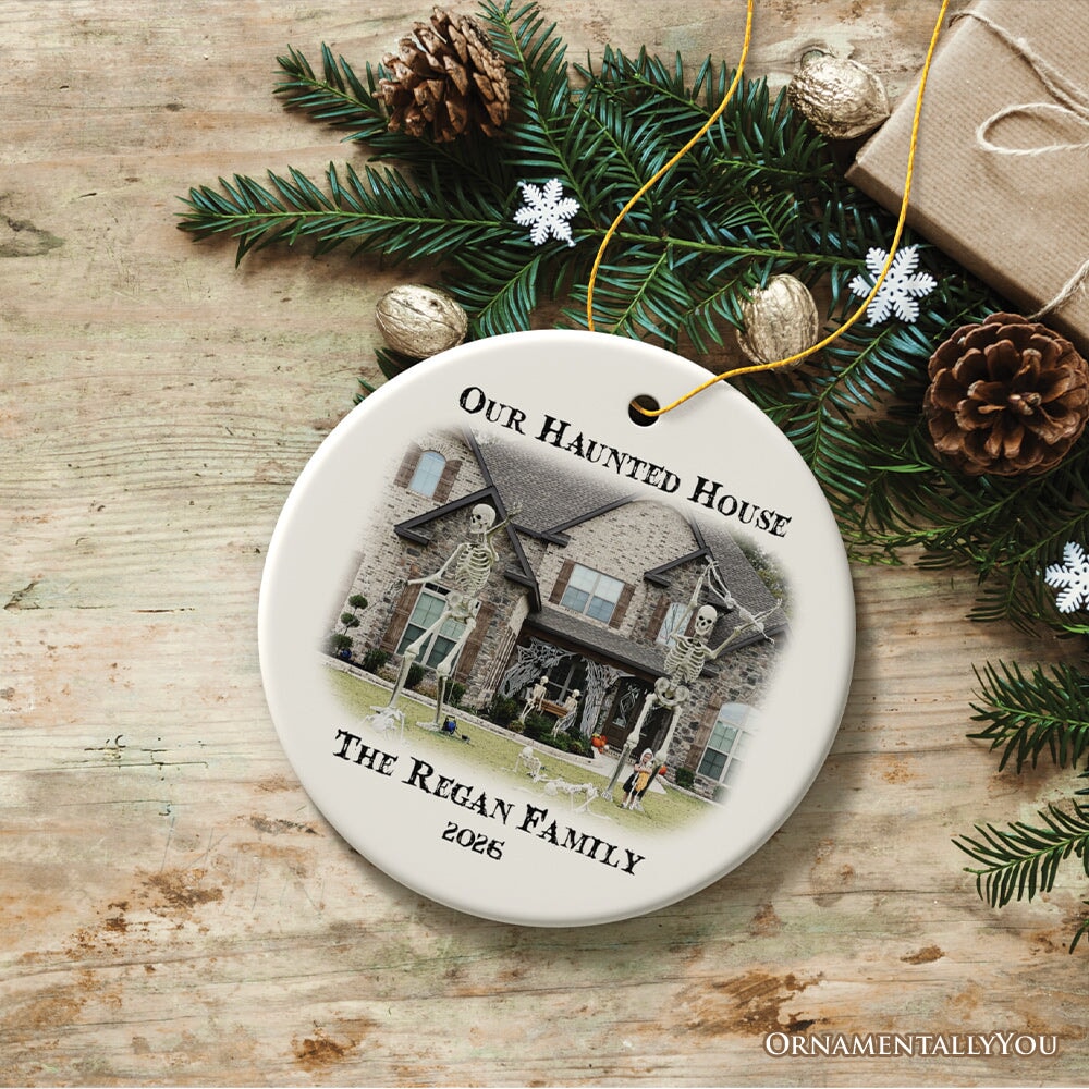 Haunted House Photograph Custom Tree Halloween Ornament