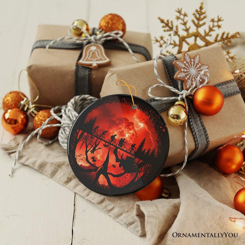 Welcome to the Upside Down Ornament, Vintage Horror Halloween Gift