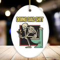 Doing Dad Stuff Ornament, Funny Toilet Skeleton Christmas Gift For Dads