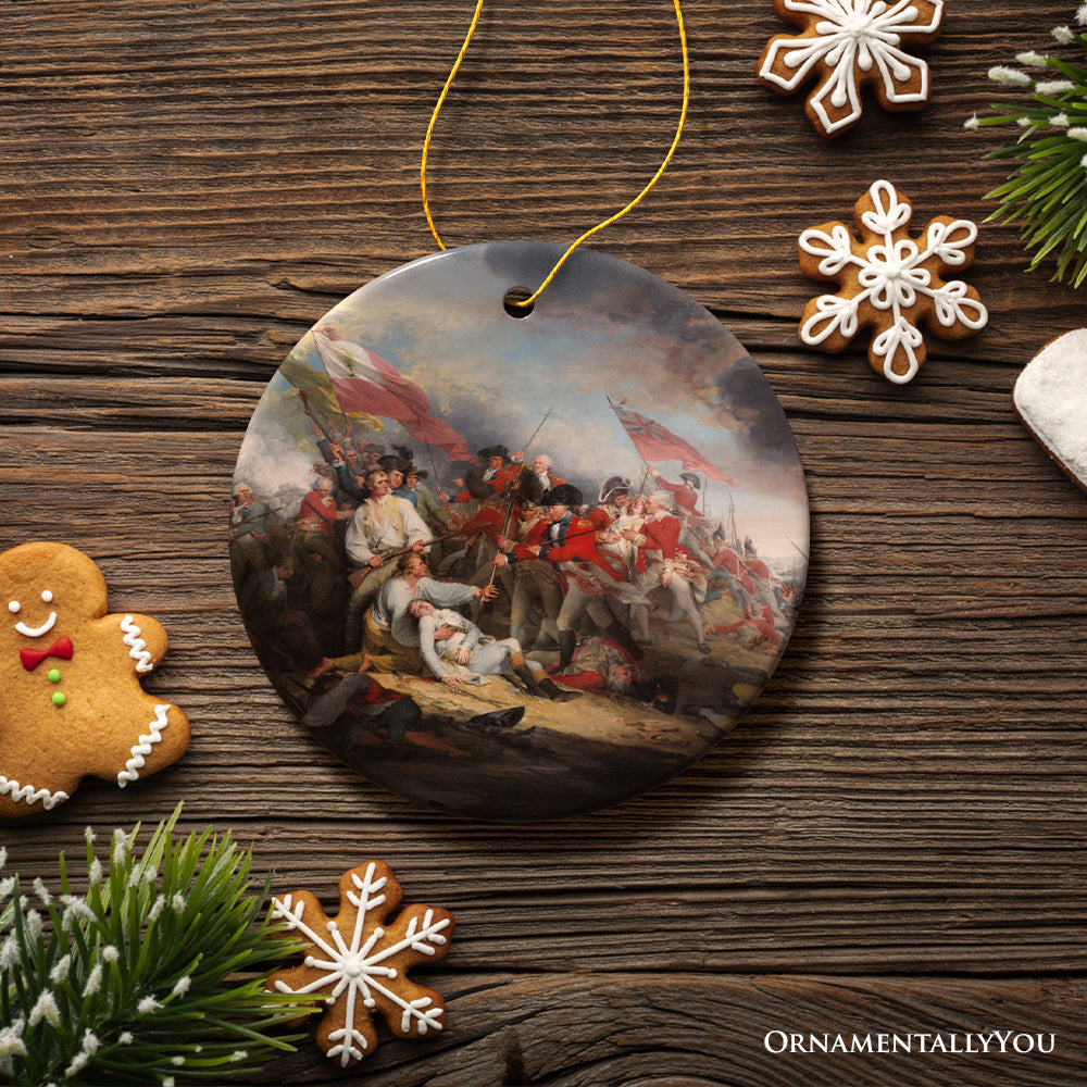 The Death of General Wolfe Christmas Ornament, Benjamin West Vintage Painting American History Gift and Decor
