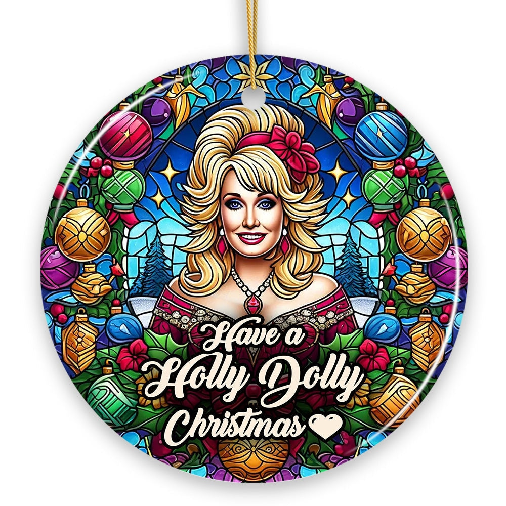 Have a Holly Dolly Christmas Ornament, Marvelous Country Keepsake