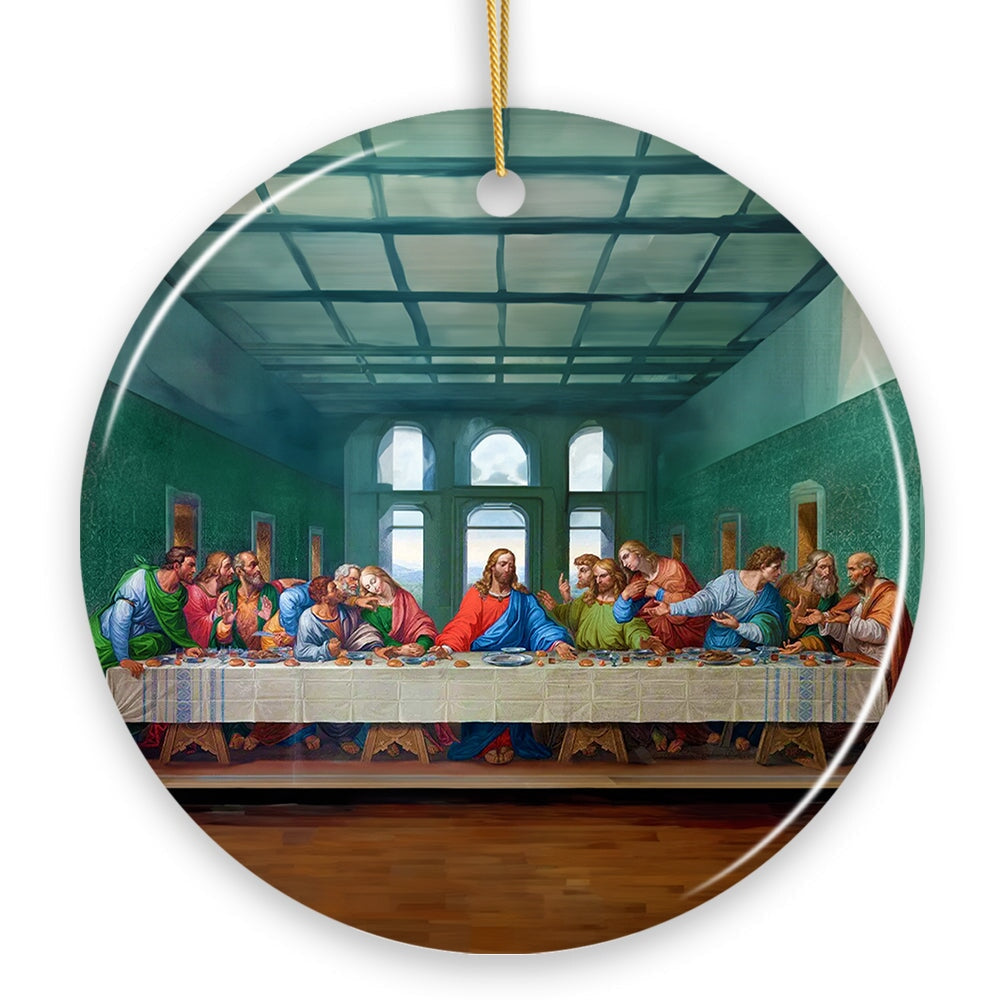 Leonardo da Vinci The Last Supper Ceramic Ornament, Famous Painting Christmas Decoration Souvenir